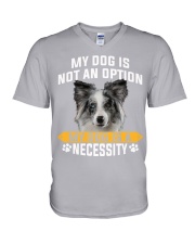 Blue Merle Collie-Necessity V-Neck T-Shirt tile