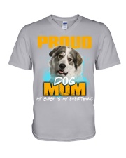 Great Pyrenees-Proud Dog Mom V-Neck T-Shirt tile