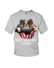 Papillon-Dog Flag-Dad Youth T-Shirt tile