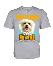 Maltese-Proud Dog Dad V-Neck T-Shirt tile