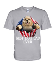 American Cocker Spaniel-Dog Flag-Dad V-Neck T-Shirt tile