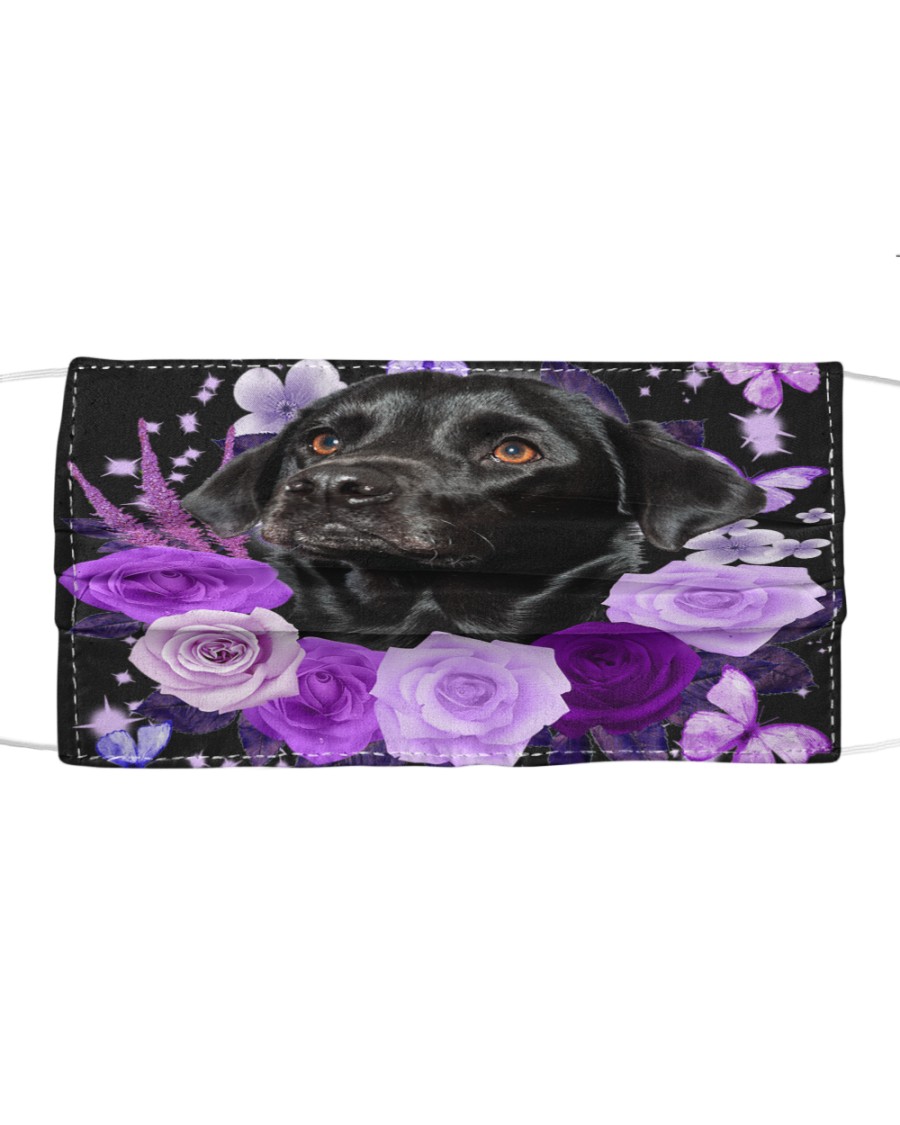 Labrador-Black02-Face Mask-Purple Cloth face mask