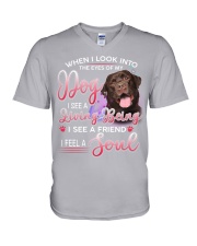 Labrador-Chocolate-DS962 V-Neck T-Shirt tile