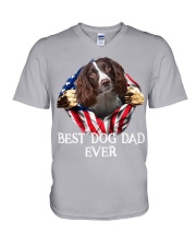 English Springer Spaniel-Dog Flag-Dad V-Neck T-Shirt tile