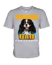 Cavalier King Charles Spaniel-Proud Dog Dad V-Neck T-Shirt tile
