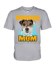 Parson Russell Terrier-Proud Dog Mom V-Neck T-Shirt tile
