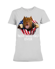 American Pit Bull Terrier-Dog Flag-Dad Premium Fit Ladies Tee tile