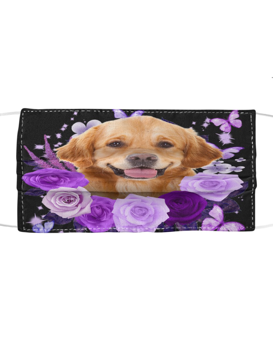 Golden Retriever-Face Mask-Purple Cloth face mask