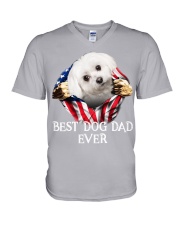 Maltese-02-Dog Flag-Dad V-Neck T-Shirt tile
