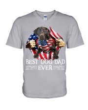 Labrador-Black-Dog Dad Flag V-Neck T-Shirt tile