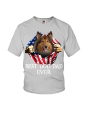 Rough Collie-Dog Flag-Dad Youth T-Shirt tile