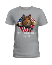 Rough Collie-Dog Flag-Dad Ladies T-Shirt tile