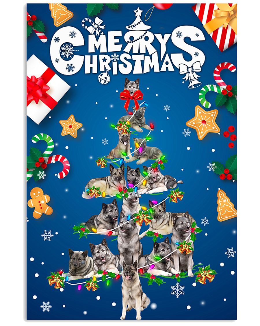 Norwegian Elkhound-Merry Christmas 24x36 Poster