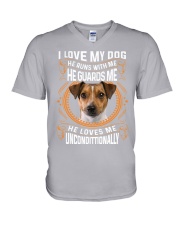 Rat Terrier-Uncondittionally V-Neck T-Shirt tile