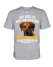 Rhodesian Ridgeback-Necessity V-Neck T-Shirt tile
