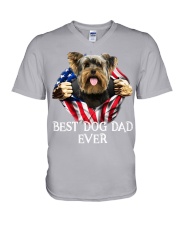 Yorkshire Terrier-Dog Flag-Dad V-Neck T-Shirt tile