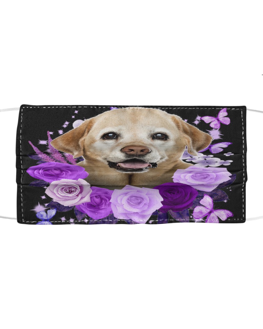 Labrador-Yellow-Face Mask-Purple Cloth face mask