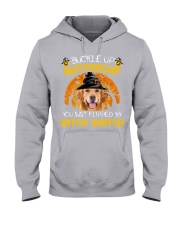Golden Retriever-Buckle Up Hooded Sweatshirt tile