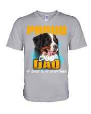 Bernese Mountain-Proud Dog Dad V-Neck T-Shirt tile