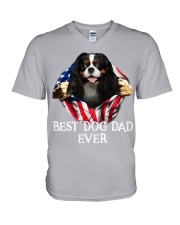Cavalier King Charles Spaniel-Dog Flag-Dad V-Neck T-Shirt tile