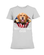 Golden Retriever-Dog Flag-Dad Premium Fit Ladies Tee tile