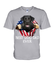 Labrador-Dog Flag-Dad V-Neck T-Shirt tile