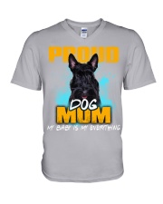 Scottish Terrier-Proud Dog Mom V-Neck T-Shirt tile