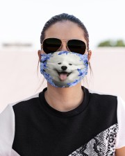 Samoyed-Blue Mask Cloth face mask aos-face-mask-lifestyle-02