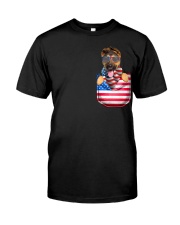 German Shepherd-Flag Pocket Classic T-Shirt front