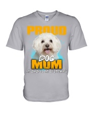 Bichon Frise-Proud Dog Mom V-Neck T-Shirt tile