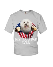 Bichon Frise-Dog Flag-Dad Youth T-Shirt tile