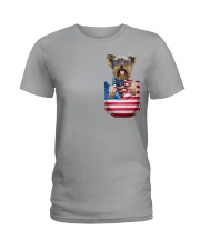 Yorkshire Terrier-Flag Pocket Ladies T-Shirt tile