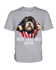 Tibetan Terrier-Dog Flag-Dad V-Neck T-Shirt tile