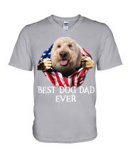 Goldendoodle-Dog Flag-Dad V-Neck T-Shirt tile