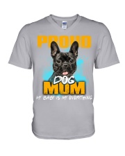 French Bulldog-02-Proud Dog Mom V-Neck T-Shirt tile