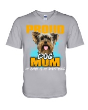 Yorkshire Terrier-Proud Dog Mom V-Neck T-Shirt tile