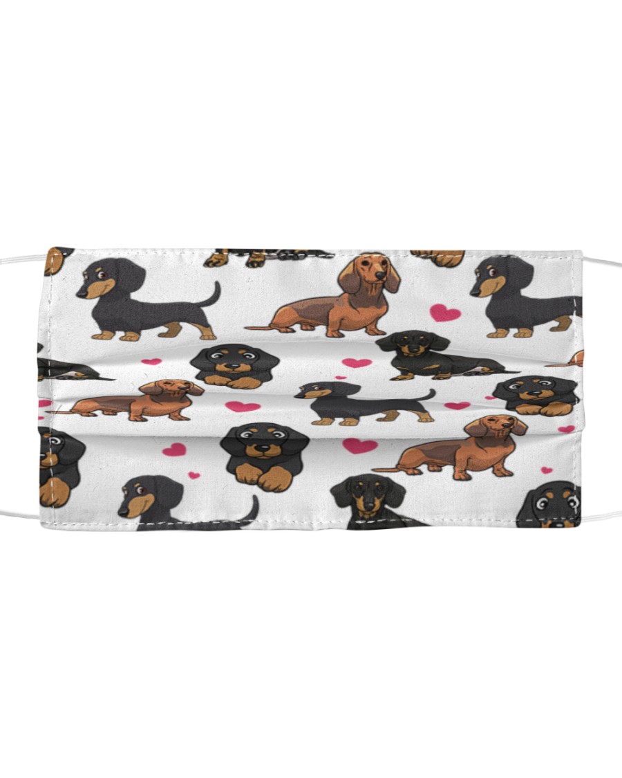 Dachshund-Face Mask-Heart Cloth face mask
