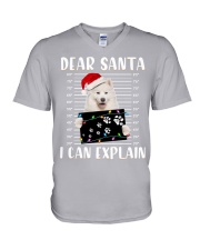 Samoyed-Dear Santa V-Neck T-Shirt tile