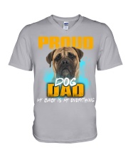 Bullmastiff-Proud Dog Dad V-Neck T-Shirt tile