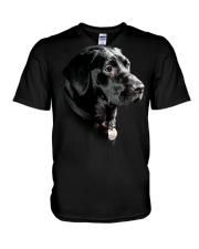 Labrador-Black - Only Face V-Neck T-Shirt thumbnail