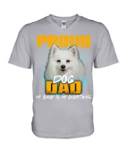 American Eskimo-Proud Dog Dad V-Neck T-Shirt tile
