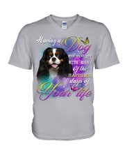 Cavalier King Charles Spaniel-Bless You V-Neck T-Shirt tile