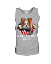 Papillon 2-Dog Flag-Dad Unisex Tank tile