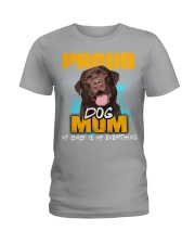 Labrador-Chocolate-Proud Dog Mom Ladies T-Shirt tile