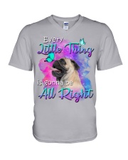Pug-Little Thing V-Neck T-Shirt tile