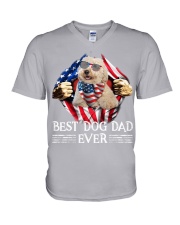 Australian Labradoodle-Dog Dad Flag V-Neck T-Shirt tile