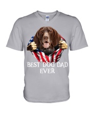 German Shorthaired Pointer-Dog Flag-Dad V-Neck T-Shirt tile