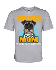 Miniature Schnauzer-Proud Dog Mom V-Neck T-Shirt tile