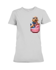 Goldendoodle-Flag Pocket Premium Fit Ladies Tee tile