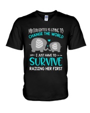 Best Mother's Day Gift - Raising Her First V-Neck T-Shirt tile